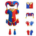 QAQ-COSPLAY Amazing Circus Halloween Costume for Kids Dress Up (Pomni, 8Y-10Y)