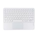 Wireless Bluetooth Keyboard,10 inch Portable Rechargeable Keyboard with Touchpad Ultrathin Bluetooth Keyboard for iOS/Android/Windows Tablet, Computer and Phone Universal(White)