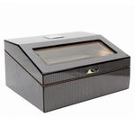 Decorebay Wood lined Electric Cigar Cabinet Humidor Cigar Case, Best Man Gift (Carbon Fiber)