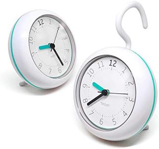 mooas Silent Waterproof Clock 3 Types, Bathroom Clock, Shower Clock, Silent Non-Ticking Battery Operated, Hanging Clock, Indoor Outdoor Waterproof Clock, Kitchen Clock, Shower Clock (Mint)