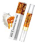 Lagunamoon Cuticle Oil Pen for Nail Care, 5ml Nail Oil Pen with Natural Ingredients to Moisturize and Nourish Dry Nails and Cuticles, Cuticle Oil to Prevent Nail Cracking and Hangnails, Milk & Honey