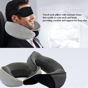 LegendTech Memory Foam Travel Pillow – Dark Gray Neck Support