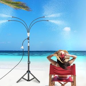 homeyeco High Standing Misting System for Patio, 4-Way Misters for Outside Patio, Versatile misting Cooling System