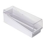 AANIJ® Polylab Microscope Slide Storage Box with Removable Tray | Slide Storage Rack | ABS Material White Slide Storage Box with Hinged Lid and Removable Draining Tray, 100-Place Pack of 1