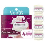 Gillette Venus ComfortGlide With Olay Women's Razor Blade Refills, Sugarberry Scented, 4 Count - Packaging May Vary