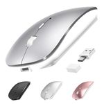 Bluetooth Wireless USB C Mouse for MacBook Air/Surface Pro, Bluetooth Quiet Thin Mouse Type C for Mac/iPad/Tablet, Cordless Slim Travel Mouse Bluetooth Rechargeable Mouse with Dual Mode