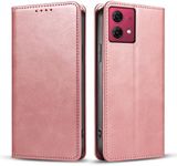 FORZARMOR for Motorola Moto G84 5G (6.5 Inch) Case Wallet Cover PU Leather Pockets Shockproof Magnetic Flip Card Holder (for Moto G84 5G, Rose Gold)