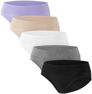 Angelhood Womens Maternity Panties Foldable Maternity Underwear Under Bump Pregnancy Postpartum Brief Pack of 5, Multicoloured U, Medium