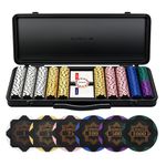 SLOWPLAY Nash 14 Grams Clay Poker Chips Set for Texas Hold’em, 500 PCS [with Numbered Values] Features a High-end Chip case with Extra Durable German Polycarbonate Shell, Ideal Gifts for Poker Players