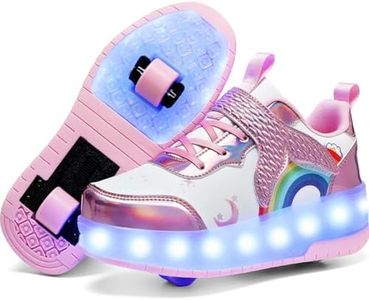 Nsasy Roller Skates for Kids - LED Light Up Wheel Shoes for Children