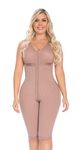 DELIÉ by Fajas DPrada Fajas Colombianas Post Surgery Compression Garment Knee Shapewear with Bra, Cocoa, S