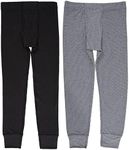 Fruit of the Loom boys Premium 2-pack Thermal Waffle Base Layer Bottom, Black/Heather Greystone, 10 12 US