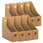 EDS 8 Pack Magazine File Holder Premium Cardboard A4 File Organizer Box with Labels File Holder Desk Organizer for Documents Storage File Divider Magazine Rack for School Office Home (PACK OF 8)