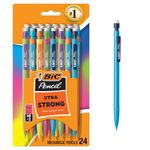 BIC Pencil Xtra Strong (colorful barrels), Thick Point (0.9 mm), 24-Count