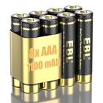 EBL Rechargeable Batteries AAA 1100mAh, 8 Count AAA High Capacity Ni-Mh Gold-top Premium Batteries Rechargeable