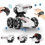 CXJ 3 Head RC Tank Car, Shooting Water Bullets(Bomb) Remote Control Car, Kids 4WD Battle Stunt Car, Blow Bubble, Shoot Foam Darts, 360°Rotating, LEDs, Music, Toy Gifts for 6-15 Years Old Boys Girls