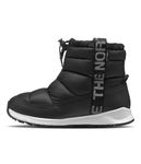 THE NORTH FACE Youth ThermoBall Pull-On WP Boot | Insulated & Waterproof, Bungee Collar, Rubber Sole, TNF Black/TNF White, 4