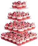 YestBuy 4 Tier Acrylic Cupcake Stand, Premium Cupcake Holder, Acrylic Cupcake Tower Display Cady Bar Party Décor – Display for Pastry(4.7" between 2 layers)…