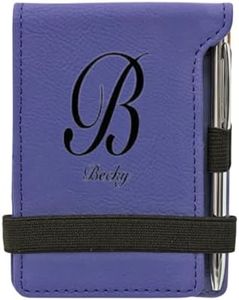 Personalized Mini Notebook and Pen Set Monogrammed Available in 9 Color Combinations (Purple with Black)