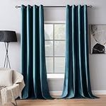 MIULEE Blue Velvet Curtains 90 Inch