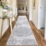 HEBE Boho Runner Rugs for Hallway Non Slip Hallway Runner Rug Washable Soft Bedroom Runner Rug Distressed Area Rugs Low Pile Bohemian Floor Carpet Runner for Hallway Entryway Bedroom Kitchen, 2x10 Ft