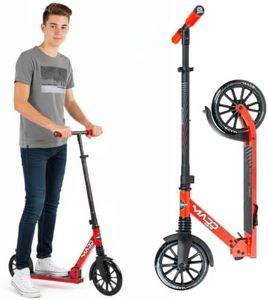 Folding Kick Scooter with Suspension for Adults and Teens – Adjustable Handlebar – Big 200mm Wheels – Lightweight Frame – 250lbs Capacity – Madd Gear Metro Cruise 250