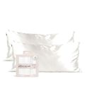 Kitsch Satin Pillowcase for Hair & Skin - Softer Than Silk Pillowcase for Hair and Skin | Cooling Satin Pillowcases with Zipper | Satin Pillow Case Cover | Pillow Cases King Size (Ivory, 2 Pack)