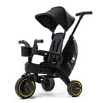 DOONA Liki Baby Trike S5 - Midnight Premium Limited Foldable Toddler Tricycle with parent handle for ages 10 Months to 3 Years