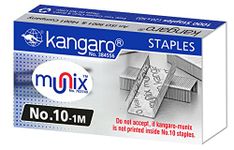 Kangaro Desk Essentials NO. 10-1M Heavy Duty Steel Wire Staple Pin | Zinc Coated With Rust Free Complete Steel Staple | Sturdy & Durable For Long Time Use | Pack Of 20