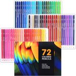 72Pcs Colored Pencils Set for Adult, Premium Coloring Pencils, Art Craft Supplies, Soft Core with Vibrant Color, Ideal for Drawing Blending Shading, Coloring Pencils for Adult Kids Beginners