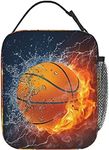 KAWOEEW Boys Lunch Box Kids,Basketball Girls Insulated Lunch Bag Reusable Work Lunch Tote Box Bag for Women Men and Adults