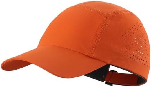 Home Prefer Mens Womens UPF50+ Quick Dry Sun Hat Lite UV Protection Hat Baseball Caps Golf Cycling Fishing Sports Running Hat, Sunset Orange, One Size