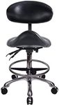 MWOSEN Saddle Stool Chair with Back