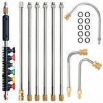 Spalivivre 10 Pack Pressure Washer Extension Wand with 6 Nozzle Tips, Power Washer Lance Pressure Washer Gutter Cleaner Tools, 4000 PSI, 1/4" Quick Connect