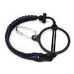 HYDRO CELL Wide Mouth Paracord Handle - Strap Carrier with Safety Ring and Carabiner. Compatible with 14, 18, 24, 32, 40, and 64 oz Stainless Steel Water Bottles (Navy/Black)