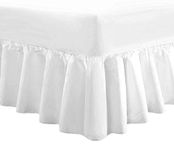 DTEX HOMES Luxury Polycotton Extra Deep Frilled Valance Fitted Sheets, King - White