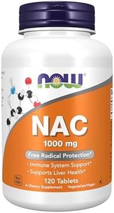 NOW Foods Supplements, NAC (N-Acetyl-Cysteine) 1,000 mg, Free Radical Protection*, 120 Tablets