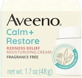 Aveeno Calm + Restore Facial Moisturizer Face Cream for Redness Relief, Non-Comedogenic, Ceramide & Vitamin B5, Hydrating for Dry, Sensitive Skin, Hypoallergenic, Fragrance-Free, 1.7 oz