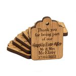 Happily Ever After Table Decoration Lucky Favours Table Confetti Personalised Wooden Wedding Decor Tags