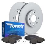 [Front] TOVASTY Brake Pads and Rotors Kit for GMC Sierra 1500 2019-2021 E-Coated [BKC0973]