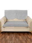 elegance living Velvet 2 Seater Protective Sofa Cover Set for Love Seat, Settee (Grey)