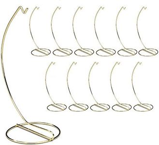 BANBERRY DESIGNS Gold Ornament Stands - Set of 12 Brass Metal Christmas Ornament Hangers - 7-Inch Stand - Terrarium Display