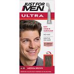 Just for Men Ultra Medium Brown Hair Colour Dye For Short Hair, Comb Away The Greys – A35