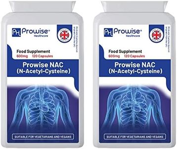 NAC N-Acetyl- Cysteine 600mg 240 Capsules not Tablets - UK Manufactured | GMP Standards by Prowise Healthcare | Suitable for Vegetarians and Vegans