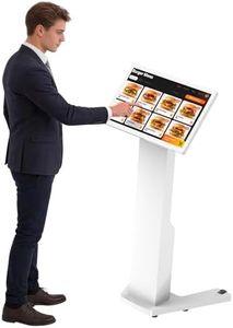 21.5 inch Touch Screen Self Service Kiosk, Floor Standing Digital Signage Display, FHD Android Interactive Information Kiosk for Retail Stores, Restaurants, Shopping Mall Wayfinding, Advertising