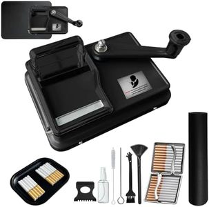 Cigarette Rolling Machine, Manual Dual-Track Upgrade Cigarette Machines for 8.0 mm Diameter Size Cigarette(80-100MM Lengths) Manual Tobacco Rolling Machine with Case, Tobacco Tray & Cleaning Kit
