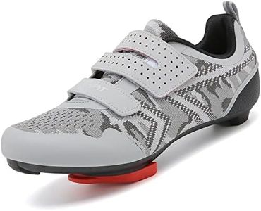 ULTIANT Cycling Shoes Mens Womens Compatible with Peloton Indoor Riding Shoes Road Bicycle Shoes with Look SPD SL Delta Cleats Outdoor Pedal Bike Shoes(C_Grey,40)