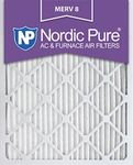 Nordic Pure MERV 8 Pleated AC Furnace Air Filter, Box of 12, 14x24x1