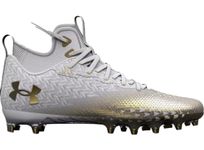 Under Armour mens Cleats, White/Metallic Gold, 10 UK