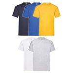 Fruit of the Loom Original T Logo Men's T-Shirt, Pack of 5 , Colour Set Iii, L